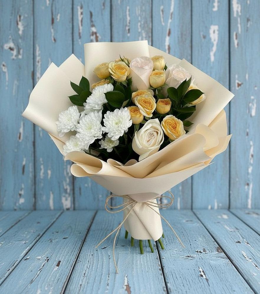 Букет цветов из: Розы и Хризантемы в Кошехабль
