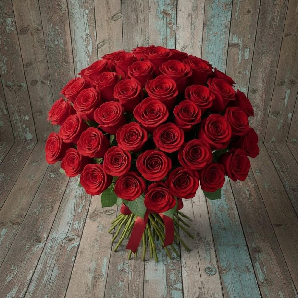 Букет 55 Красных роз Фридом в Кошехабль