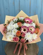 Букет цветов из:  Розы, Герберы и Хризантемы #REPLACE_PRED# Кошехабль