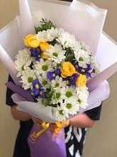 Букет цветов из:  Ирисы, Хризантемы и Розы #REPLACE_PRED# Кошехабль