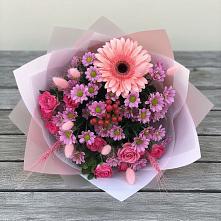 Букет цветов из:  Розы, Герберы и Хризантемы #REPLACE_PRED# Кошехабль