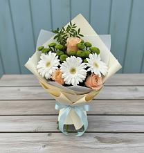Букет цветов из:  Герберы, Розы и Хризантемы в Кошехабль