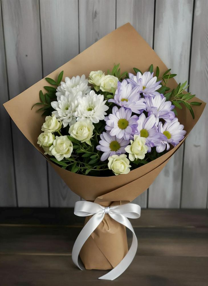 Букет цветов из: Хризантемы и Розы в Кошехабль